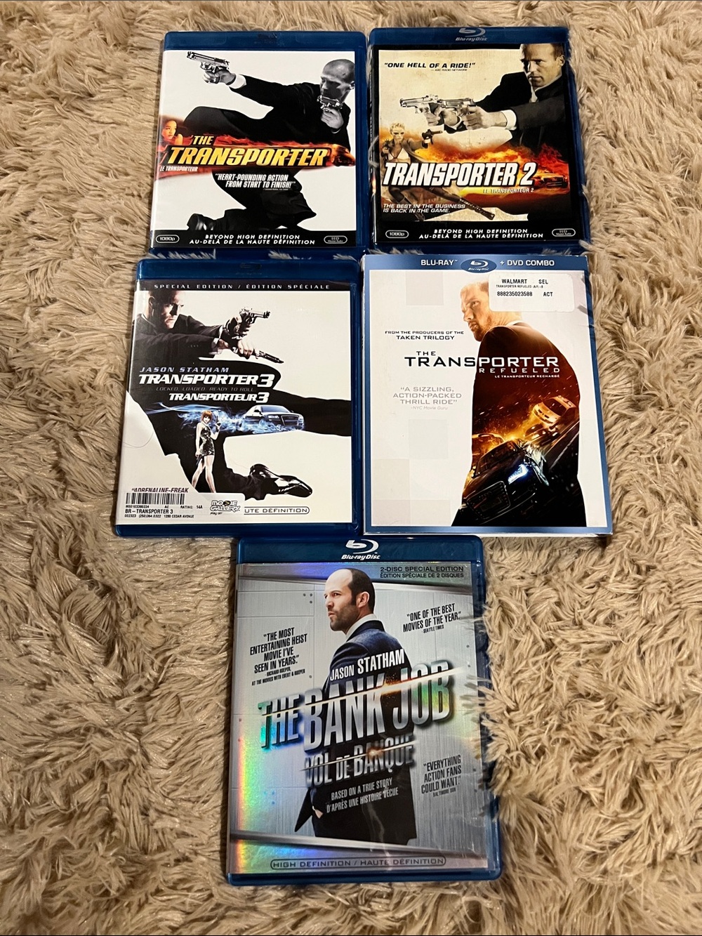 Jason Statham Blu-ray Movie Collection - All 4 Transporter Films & Bank Job